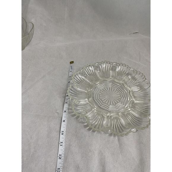 Deviled Egg Oyster Platter vintage 10x10x1 - Picture 4 of 8